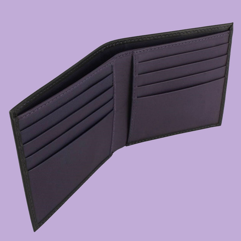 Bassin and Brown Billfold 8 Card Slot Wallet - Black and Purple