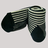 Bassin and Brown Black/White Vertical Stripe Cotton Socks