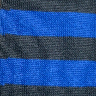 Bassin and Brown Hooped Stripe Cotton Socks - Blue and Grey