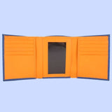 Bassin and Brown Blue/Orange Trifold 10 Card Slot Wallet