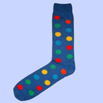 Bassin and Brown Spotted Cotton Socks - Blue