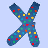 Bassin and Brown Spotted Cotton Socks - Blue