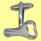 Bassin and Brown Silver Bottle Opener and Cap Cufflinks