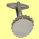 Bassin and Brown Silver Bottle Opener and Cap Cufflinks