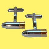 Bassin and Brown Bullet Cufflinks - Silver and Gold