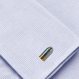 Bassin and Brown Bullet Cufflinks - Silver and Gold