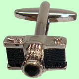 Bassin and Brown Camera Cufflinks -Silver and Black