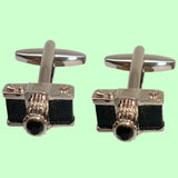 Bassin and Brown Camera Cufflinks -Silver and Black