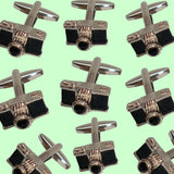 Bassin and Brown Camera Cufflinks -Silver and Black