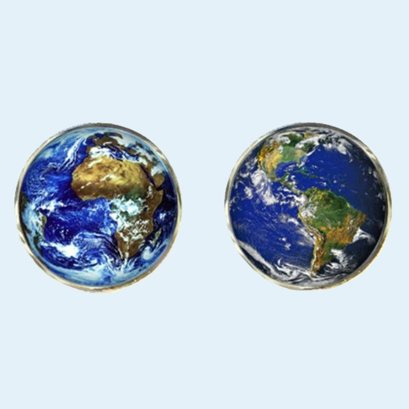 Bassin and Brown Planet Earth Cufflinks - Blue and Green