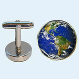 Bassin and Brown Planet Earth Cufflinks - Blue and Green