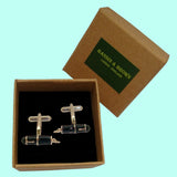Bassin and Brown - Fountain Pen Cufflinks - Silver and Black