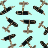 Bassin and Brown - Fountain Pen Cufflinks - Silver and Black