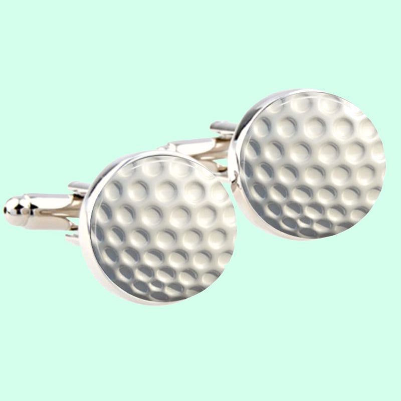 Bassin and Brown Golf Ball Round Cufflinks