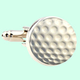 Bassin and Brown Golf Ball Round Cufflinks