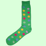 Bassin and Brown Spotted Cotton Socks - Green
