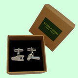 Bassin and Brown Silver Hammer and Saw Cufflinks