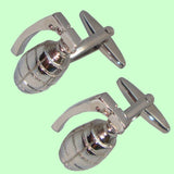 Bassin and Brown Hand Grenade Cufflinks - Silver