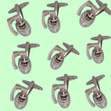 Bassin and Brown Hand Grenade Cufflinks - Silver