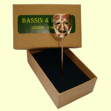 Bassin and Brown Mask Happy Jacket Lapel Pin - Gold
