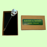 Bassin and Brown Mask Happy Jacket Lapel Pin - Silver