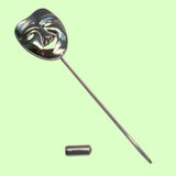 Bassin and Brown Mask Happy Jacket Lapel Pin - Silver
