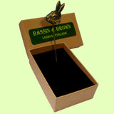 Bassin and Brown Hare Antique Bronze Jacket Lapel Pin