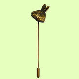 Bassin and Brown Hare Antique Bronze Jacket Lapel Pin