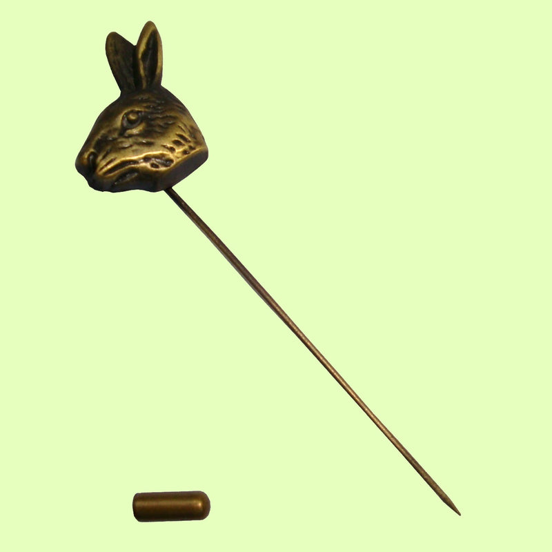 Bassin and Brown Hare Antique Bronze Jacket Lapel Pin
