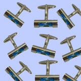 Bassin and Brown Hourglass Silver/Blue Cufflinks