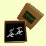 Bassin and Brown Kangaroo Cufflinks -Silver