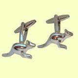 Bassin and Brown Kangaroo Cufflinks -Silver