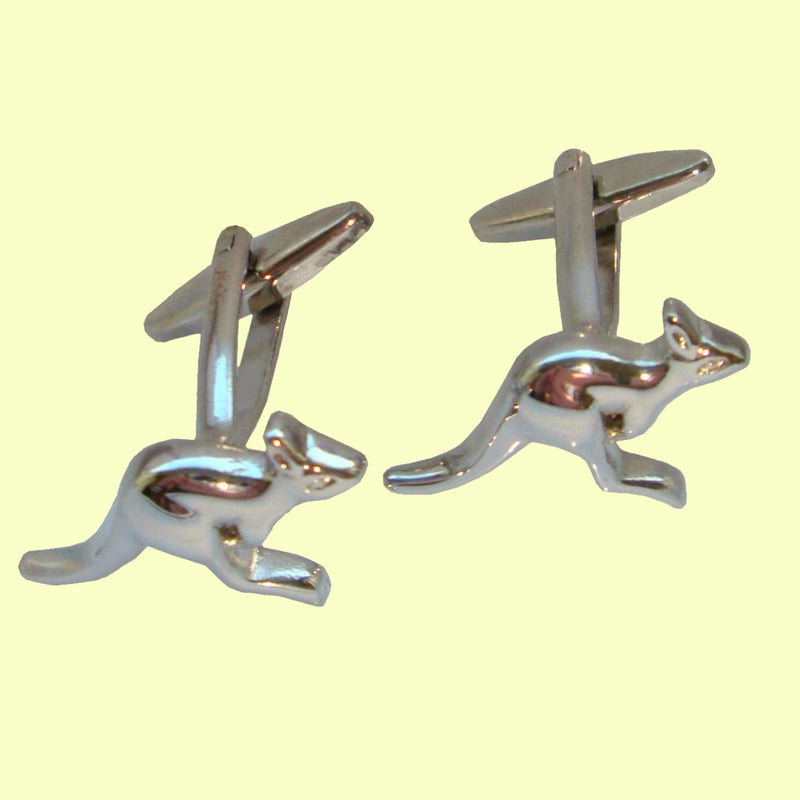 Bassin and Brown Kangaroo Cufflinks -Silver