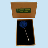 Bassin and Brown Navy Chrysanthemum Flower Jacket Lapel Pin