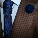 Bassin and Brown Navy Chrysanthemum Flower Jacket Lapel Pin