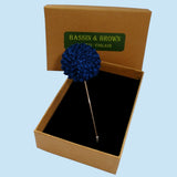Bassin and Brown Navy Chrysanthemum Flower Jacket Lapel Pin
