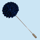 Bassin and Brown Navy Chrysanthemum Flower Jacket Lapel Pin