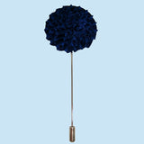 Bassin and Brown Navy Chrysanthemum Flower Jacket Lapel Pin