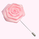 Bassin and Brown Rose  Jacket Lapel Pin - 4cm Diameter - Pastel Pink