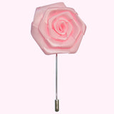 Bassin and Brown Rose  Jacket Lapel Pin - 4cm Diameter - Pastel Pink