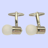 Bassin and Brown Light Bulb Cufflinks - Silver and White