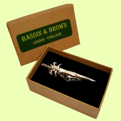 Bassin and Brown Silver Decorative Sword Tie Bar
