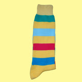 Bassin and Brown Yellow Multi Stripe Cotton Socks