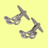 Bassin and Brown Musical Note Cufflinks - Silver