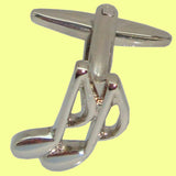 Bassin and Brown Musical Note Cufflinks - Silver