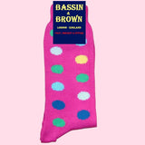 Bassin and Brown Spotted Cotton Socks - Pink