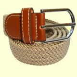 Bassin and Brown Plain Beige Elasticated Woven Belt