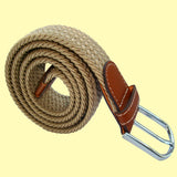 Bassin and Brown Plain Beige Elasticated Woven Belt