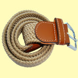 Bassin and Brown Plain Beige Elasticated Woven Belt