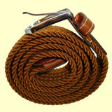 Bassin and Brown Plain Bronze Woven Belt